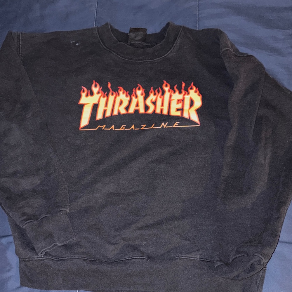 Thrasher Black and Red Crewneck Sweater